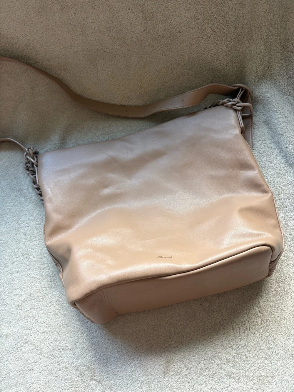 Tory Burch Quilted Leather Shoulder Bag in Blush Taupe